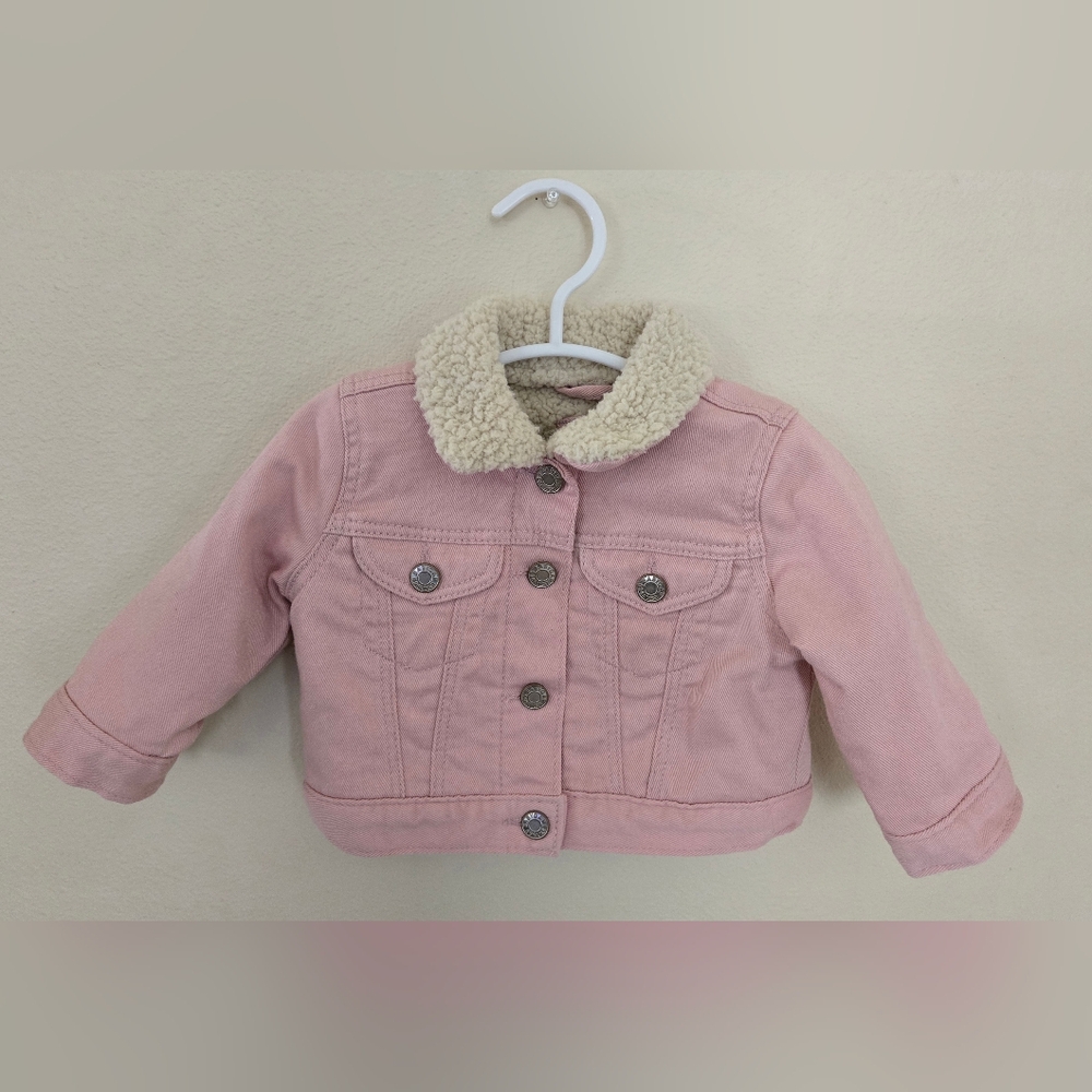 GAP Pink Sherpa-Lined Jean Jacket for Kids